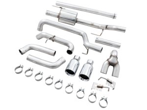 Ford F150 Performance Exhaust - Rear - AWE Tuning - Cat Back, Dual Split Rear Exit - Chrome Silver - `21-`27